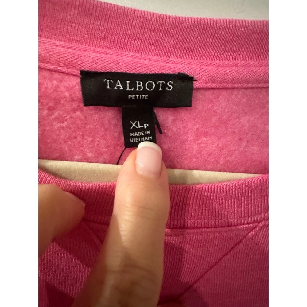 NEW Talbots Pink Pullover Sweatshirt Crewneck size PXL - Picture 2 of 6